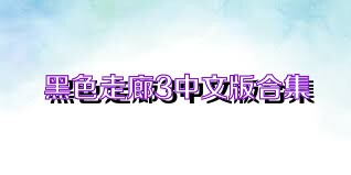 黑色走廊3中文版合集