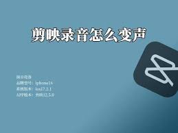 抖音剪映怎样实现变声
