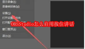 OBSStudio如何启用按住讲话