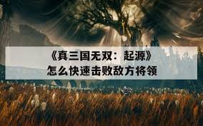 真三国无双起源如何迅速击败敌方将领