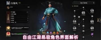 自由江湖易容角色界面怎么解析