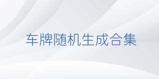 车牌随机生成合集