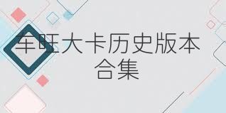 车旺大卡历史版本合集